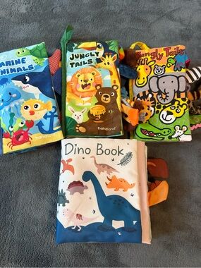 Hahaland and Jelly cat Baby Toddler Soft Cloth Books Set of 4